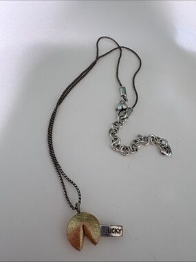 Brighton Two-Tone Lucky Fortune Cookie Pendant Necklace